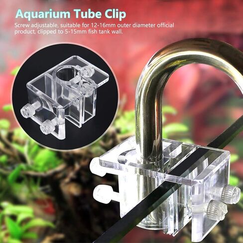 TOPINCN 20mm Adjustable Acrylic Aquarium Water Pipe Holder Water Tube Clamp Fixed Clip Fish Tank Hose Holder Feeding Tube Fixing Clip in Saudi Arabia