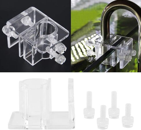 TOPINCN 20mm Adjustable Acrylic Aquarium Water Pipe Holder Water Tube Clamp Fixed Clip Fish Tank Hose Holder Feeding Tube Fixing Clip in Saudi Arabia