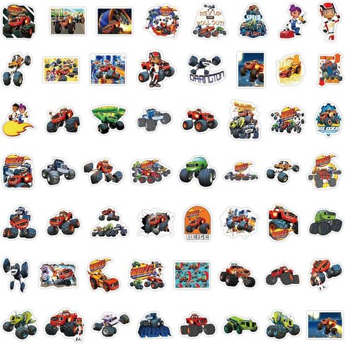 55pcs ملصقات شاحنة الوحش الحريق ملصقات للأطفال، ملصقات السيارات بارد العصرية للماء الفينيل الشارات للمراهقين زجاجة مياه مجلة السفر حالة الهاتف لوح التزلج الهدايا للفتيات الفتيان عيد ميلاد in Saudi Arabia