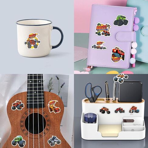 55pcs ملصقات شاحنة الوحش الحريق ملصقات للأطفال، ملصقات السيارات بارد العصرية للماء الفينيل الشارات للمراهقين زجاجة مياه مجلة السفر حالة الهاتف لوح التزلج الهدايا للفتيات الفتيان عيد ميلاد in Saudi Arabia