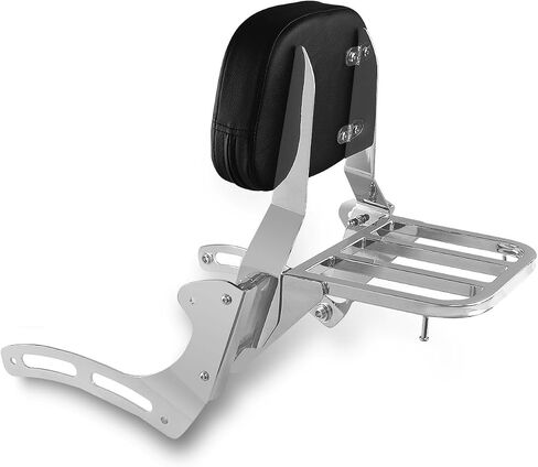 Motorcycle Passenger Backrest Sissy Bar with Luggage Rack for Kawasaki Vulcan 900 VN900 Classic Custom 1996-2023 (Chrome) in Saudi Arabia