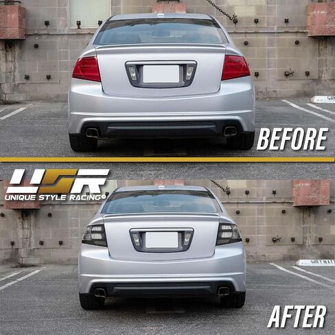 USR UNIQUE STYLE RACING أسود دخان عدسة الأداء مرآة بدوره إشارة الضوء مع إخراج LED العنبر المتسلسل (يسار + يمين) متوافق مع نماذج قاعدة أكورا TL 2007-2008 ونوع S in Kuwait