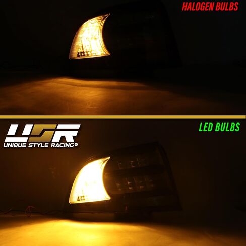 USR UNIQUE STYLE RACING أسود دخان عدسة الأداء مرآة بدوره إشارة الضوء مع إخراج LED العنبر المتسلسل (يسار + يمين) متوافق مع نماذج قاعدة أكورا TL 2007-2008 ونوع S in Kuwait