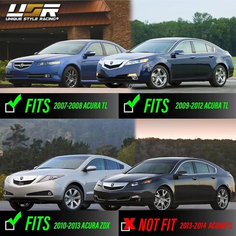 USR UNIQUE STYLE RACING أسود دخان عدسة الأداء مرآة بدوره إشارة الضوء مع إخراج LED العنبر المتسلسل (يسار + يمين) متوافق مع نماذج قاعدة أكورا TL 2007-2008 ونوع S in Kuwait