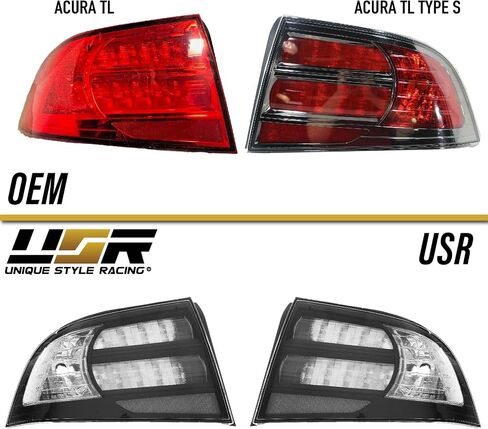 USR UNIQUE STYLE RACING أسود دخان عدسة الأداء مرآة بدوره إشارة الضوء مع إخراج LED العنبر المتسلسل (يسار + يمين) متوافق مع نماذج قاعدة أكورا TL 2007-2008 ونوع S in Kuwait