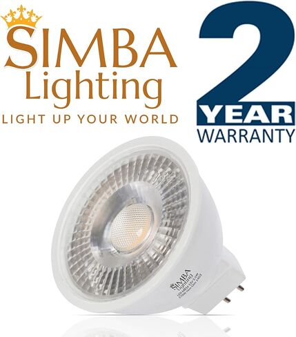 Simba Lighting LED MR16 3.5W 12V لمبة الضوء (6 حزمة) 20W استبدال أضواء الهالوجين للمناظر الطبيعية، لهجة، أضواء المسار، مصابيح مكتب، BAB C، GU5.3 قاعدة Bipin، 2700K أبيض دافئ، غير قابل للتعتيم in Kuwait