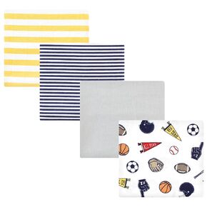 Hudson Baby Unisex Baby Cotton Flannel Receiving Blankets, Sports Fan, One Size