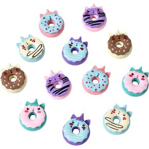 Donut Erasers for Kids Bulk, 24 Pieces 3D Cute Fun Food Erasers for Party Favors Classroom Prizes