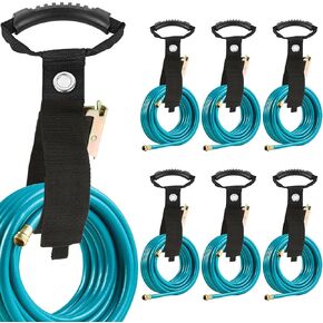 APACALI 6 Pack Extension Cord Organizer for E Track Accessories, 17" Heavy-Duty Storage Straps with Handle for Cords, Black Nylon Webbing Straps for E Track, Cords, Hoses, Ropes, Cables Organized