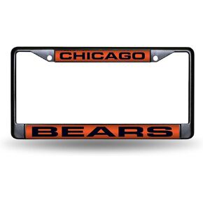 Rico Industries NFL Unisex-Adult Laser Cut Inlaid Standard Chrome License Plate Frame