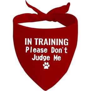JXGZSO Red Dog Bandana (70cm * 34cm) - IN TRAINING / ASK BEFORE PETTING ME