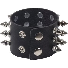 Spike Rivet Bracelet Metal Studded Leather Cuff Bracelet Punk Rock Holiday Party Jewelry Gifts for Men and Women