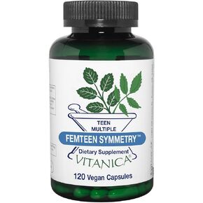 Vitanica FemTeen Symmetry, Vitamins for Teens, Daily Multivitamin, Vegan, 120 Capsules