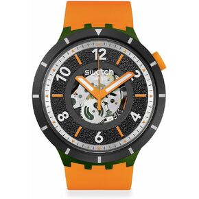 Swatch Unisex Casual Watch Orange Bioceramic Quartz Fall-IAGE