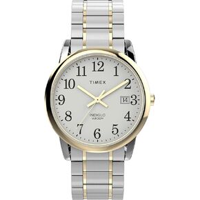 Timex Men's Easy Reader 35mm Watch - Two-Tone Expansion Band White Dial Two-Tone Case