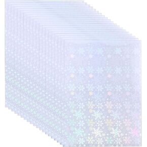 PATIKIL 11.7x8.3" Holographic Sticker Paper, 20Sheets A4 Polypropylene Self-adhesive Transparent Waterproof Laminate Overlay Film for Photo Cards Scrapbook Decorations, Blossom in Kuwait