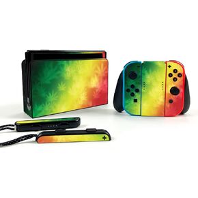 MightySkins Skin Compatible with Nintendo Switch OLED - Rasta Rainbow | Protective, Durable, and Unique Vinyl Decal wrap Cover | Easy to Apply, Remove, and Change Styles | Made in The USA