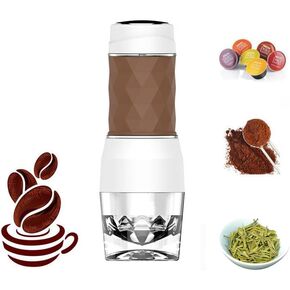 Mini Espresso Coffee Maker, Fast Coffee Brewer, Portable Espresso Machine,3 in 1 manual piston expresso machine for ground coffee and NS Capsules and DG capsules,good grip