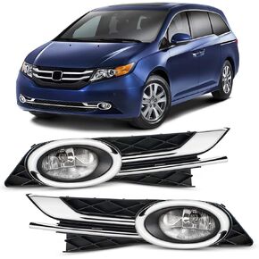 Fog Lights Compatible with HONDA ODYSSEY 2014-2015 Fog Lamps Assembly Replacement Clear Lens
