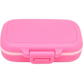 Small Pill Box Supplement Case for Pocket or Purse - 3 Removable Compartments Travel Medication Carry Case - Daily Vitamin Organizer Box (Pink)
