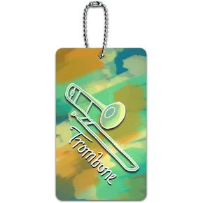 Trombone - Musical Instrument Music Brass ID Tag Luggage Card Suitcase Carry-On