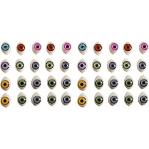 SEWACC 100pcs Cabochons Accessories Masks Decor Flat Crafts Plastic Hemisphere Stuffed Toy Resin Craft Eyeballs Animals Cover Scary Simulated Funny for Eyeball Cartoon Phone Toys Animal