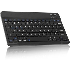 Bluetooth Keyboard for iPad 5th~10th gen, iPad Air (M2 2024, 5th/4th gen), iPad Pro 11-in, Samsung Galaxy Tablet, Xiaomi, Wireless Design, USB-C Rechargeable 90 Days Battery, Black