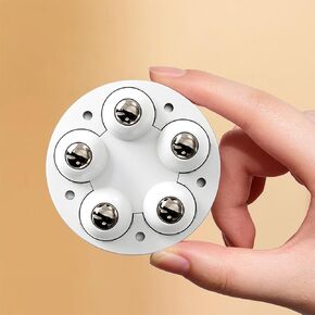 Upgrade Self Adhesive Caster Wheels, 5 Stainless Steel Balls Per Wheel, 360 Degree Low Profile Swivel Wheels for Furniture, Small Appilance Storage Bins (White, 4PCS)