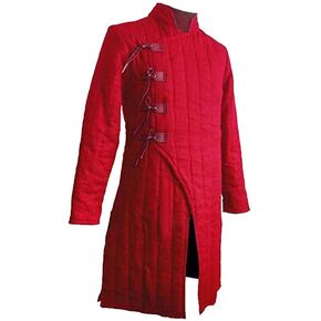 AnNafi® Medieval Thick Padded Gambeson Coat Aketon | Full Sleeves Gambeson Armor Costume | Theatre Costumes Dress SCA