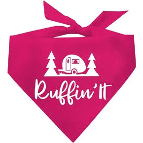 Ruffin' It Camping Dog Bandana (Hot Pink, OS 309)