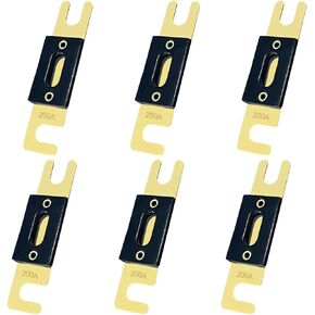 6PCS ANL Gold Plated Fuse Protect Controller, Electrical Protection Fuse Blade, Automotive Accessories Universal for Inverters, Car Audio, Video System, and Other High Current (40A)