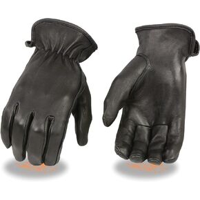 Milwaukee Leather SH886 Women's Black Unlined Deerskin Lightweight Motorcycle Hand Gloves w/Sinch Wrist Closure