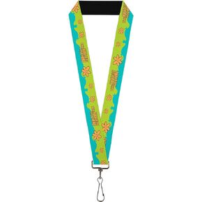 Buckle-Down Scooby Doo Lanyard, Scooby Doo The Mystery Machine Paint Job Green Aqua Orange, Elastic