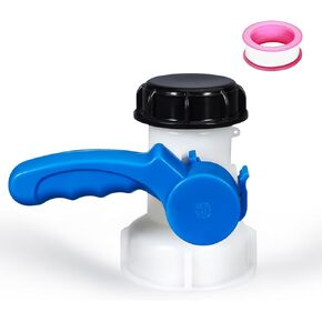 IBC Tote Valve, 2.4" Coarse Thread IBC Tote Adapter, 62mm DN40 Heavy Duty Tote Tank Drain butterfly Valve Connector Replacement (Integrated butterfly-valves, DN40)