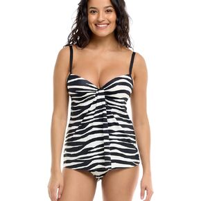 Skye Women's Standard Myra Drape Front Bandeau Tankini Top Swimsuit