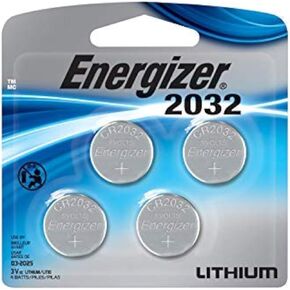 Energizer Watch/Electronic Batteries, 3 Volts, 2032, 4 (2x2) Batteries (Lithium Button Cell)