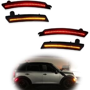 GTINTHEBOX Smoked Lens Led Side Marker Light Kit for 2007-2013/14 MINI Cooper R55 R56 R57 R58 R59 R60 R61,Replace OEM Front and Rear Sidemarker Lamps