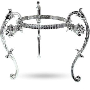 BestPysanky Antique Style Silver Tone Metal Ostrich Egg Sphere Stand Holder Display 3.6 Inches