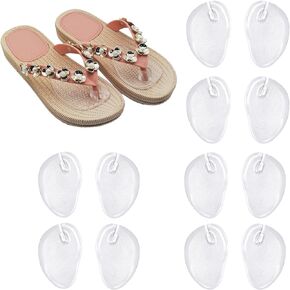 6 Pairs Thong Cushions for Sandals, Gel Metatarsal Pads for Thong Self Adhesive Gel Cushions for Flip Flop Thong Sandals for Metatarsal Support and Pain Relief