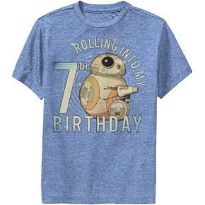STAR WARS Rise of Skywalker Rolling Into My 7th Birthday Boys Short Sleeve Tee Shirt