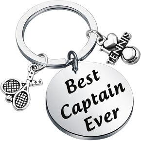 TGBJE Tennis Captain Gift Best Tennis Captain Ever Keychain Tennis Player Gift Appreciation Gift For Tennis Coach