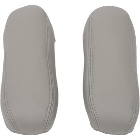 ECCPP Leather Armrest Arm Rest Cover Upholstery fit for Ford F250 F350 Excursion Lariat 99 00 01 02 03 04 05 06 07(Premium Faux Leather - One Pair Set of 2) Gray