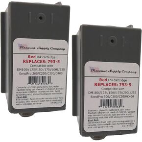 2-Pack Compatibe 793-5 Red Ink Cartridge for P700, DM100i, DM125i, DM150i, DM175i, DM200L, DM225 Postage Meters