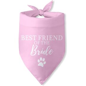 Wedding Dog Bandana Best Friend of Bride Dog Bandana Engagement Wedding Announcement Dog Bandanas Puppy Bandana Triangle Bibs Scarf Accessories for Small Medium Dogs Pets