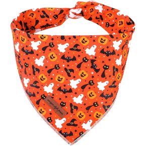 Unique style paws Halloween Dog Bandanas 1PC Cotton Washable Triangle Pumpkin Dog Scarfs for Small Medium Large Dogs and Cats-S