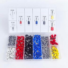 1200pcs Terminal Connector,Wire Ferrules Terminals Kit, Assortment Ferrule Wire Crimp Pin Terminal Ends Electrical Wire Connectors