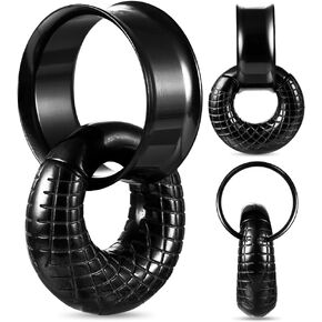 LADEMAYH with Hoop Rings Ear Plugs Tunnels Gauges for Ears Gauges Body Jewelry, Size 2g - 1 inch Ear Expander Gauge Earrings, Hypoallergenic Stainless Steel Ear Piercings Stretcher