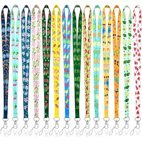 Marspark 14 Pcs Seasonal Holiday Lanyards for ID Badges Keys Fall Lanyards Halloween Office Lanyards with Stainless Swivel Hooks 14 Styles
