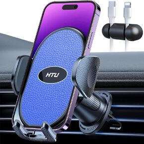 【Military-Grade】Car Phone Holder,【Strongest & Longest Steel-Hook】Car Vent Mount, Handsfree 360° Adjustable Automobile Cradle Air Clip Stand for iPhone 15 14 13 12 Pro Max Samsung Universal, Light Grey