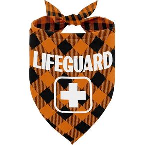 Dog Bandana, Lifeguard Dog Bandana, Dog Scarf Classical Plaid Printing, Dog Scarf Accessories, Dog Bandana Pet Scarf, Lifeguard Pet Scarf, Dog Beach Pool Accessories Bandana, Dog Bandana Gift (I9)